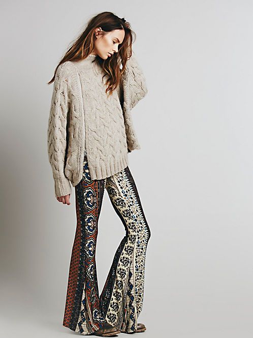 Hippie Look Flared Bell Bottom Pants