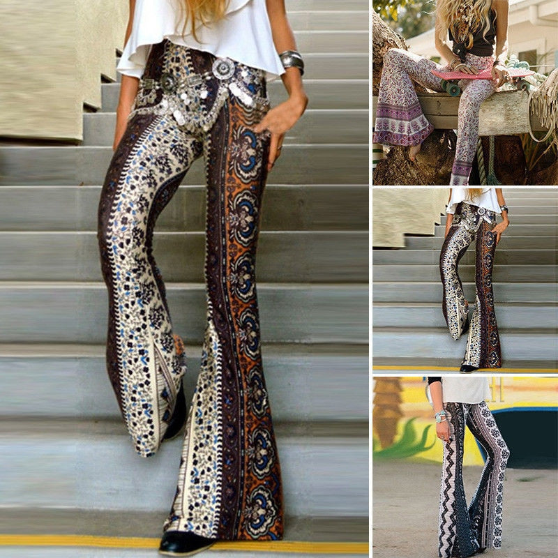 Hippie Look Flared Bell Bottom Pants – Chic Boho Style