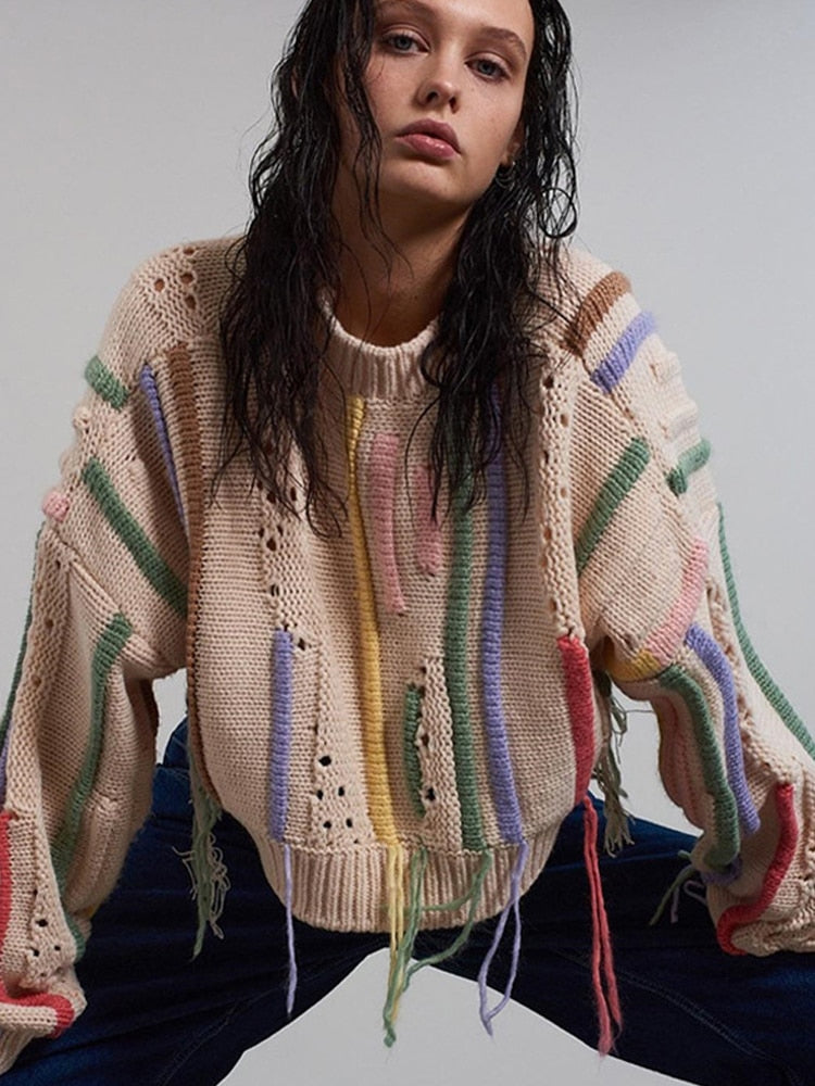 Hippie Style Fringed Sweater