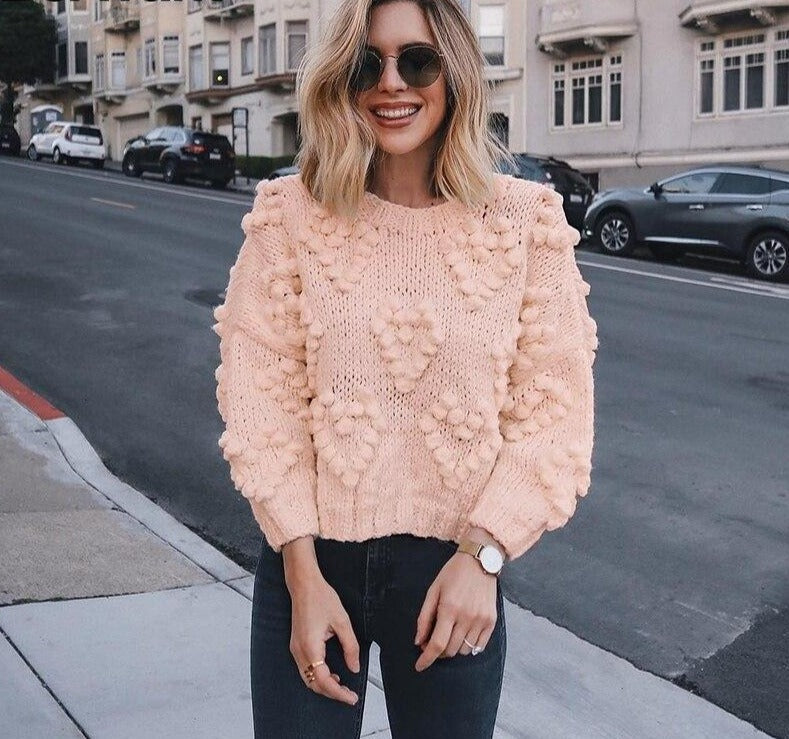 Knitted Long Sleeve Casual Pullovers