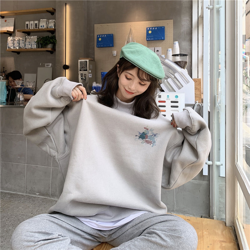 Korean on sale oversized sweatshirt