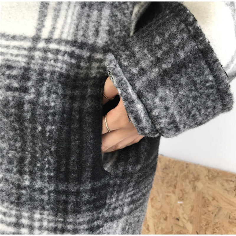 Oversized plaid best sale wool coat