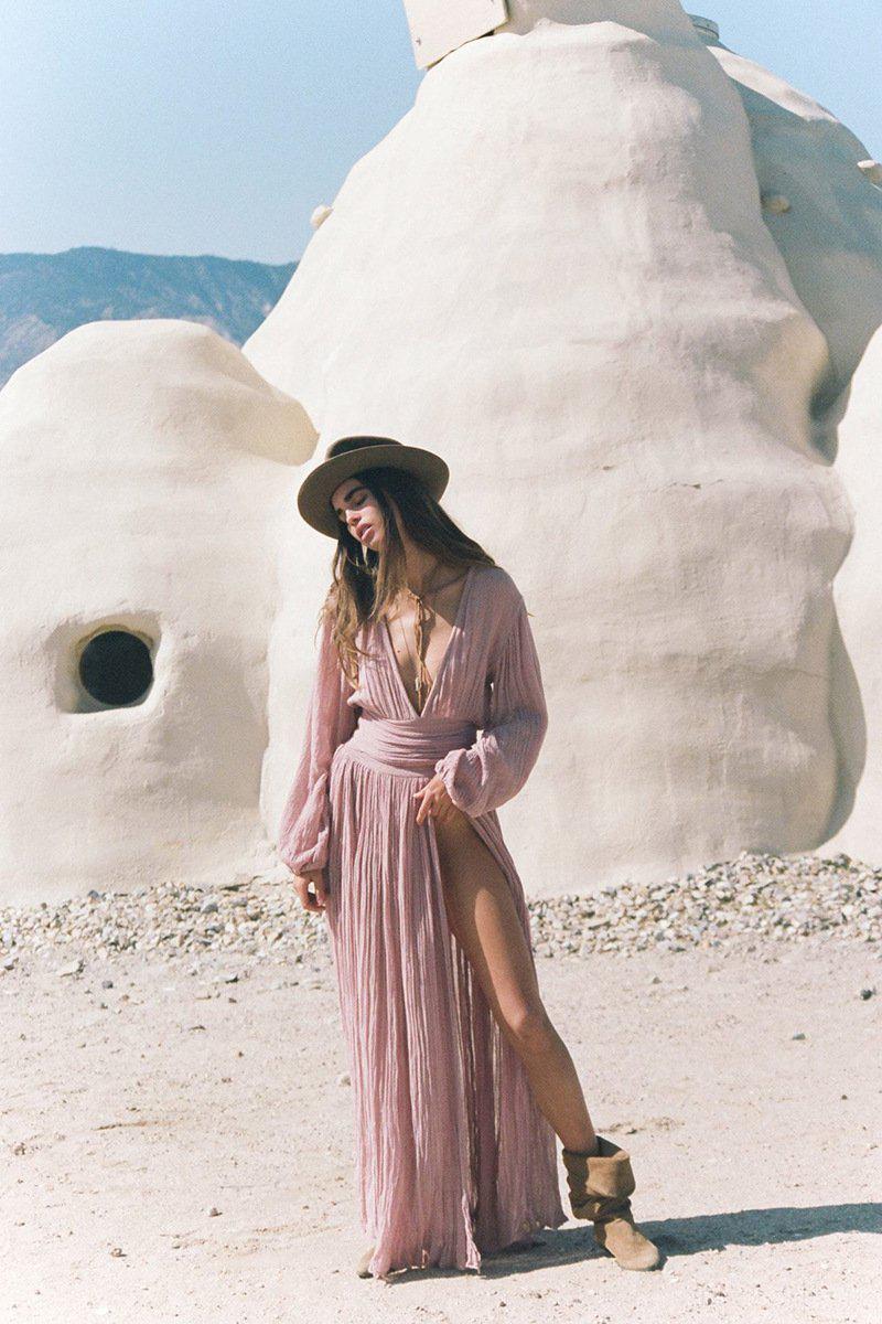 Bohemian v clearance neck maxi dress