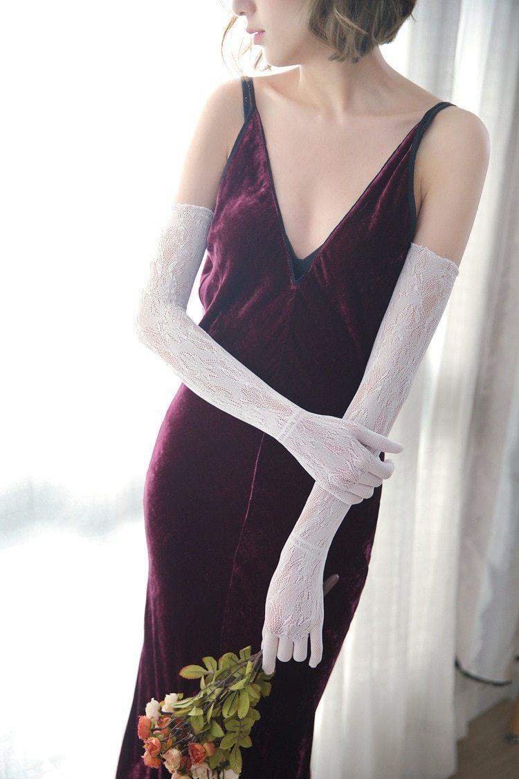 Long Lace Elegant Vintage Gloves-ChicBohoStyle
