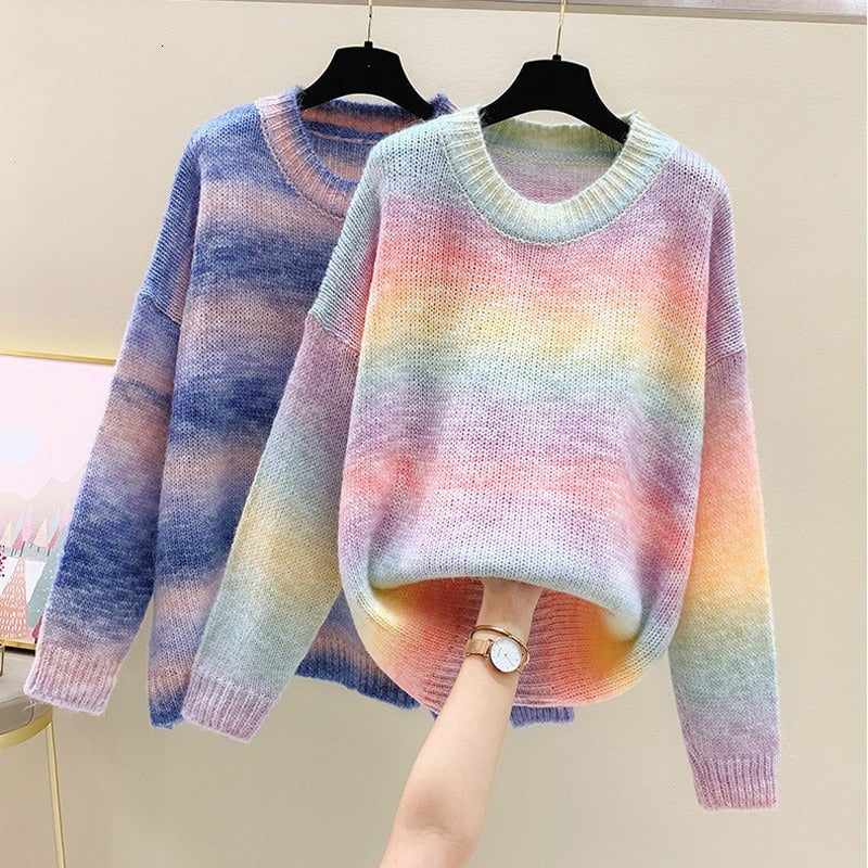 Long Sleeve Rainbow Sweater