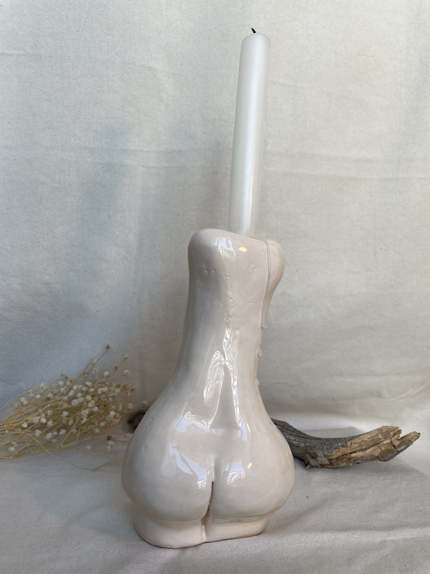 Mediterranean Woman Female Body Ceramic Candle Holder