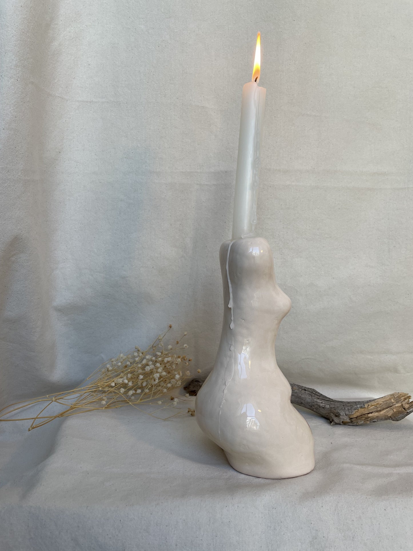 Mediterranean Woman Female Body Ceramic Candle Holder