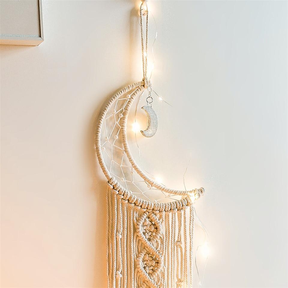 Moon Macrame Wall Hanging Woven Knitted Tapestry-ChicBohoStyle