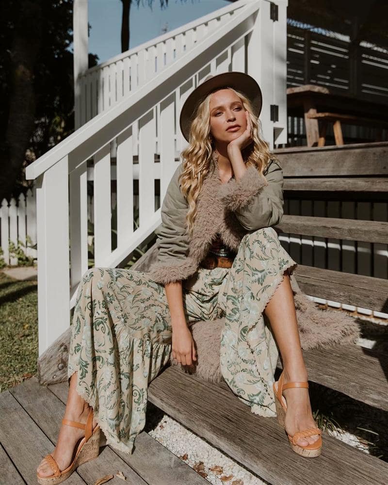 Off Shoulder Crop Top and Wide Leg Pants Boho Suits-ChicBohoStyle