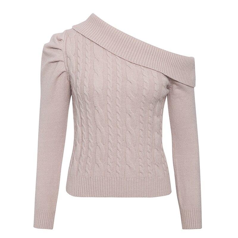 One Shoulder Knitted Sweater-ChicBohoStyle