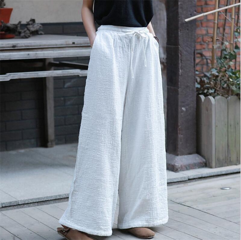 QLXDSD Women's Boho Linen Pants, Summer Pants, Large Sizes, Baggy