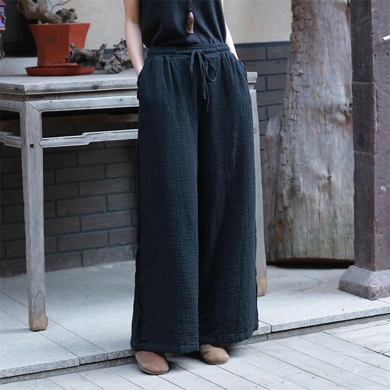 Linen pants women wide leg pants oversized soft loose large size linen –  OversizeDress