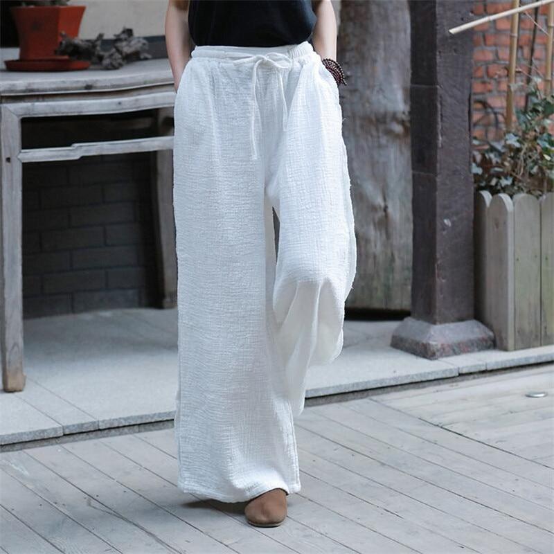 Plus Size Summer Cotton Linen Pants-ChicBohoStyle