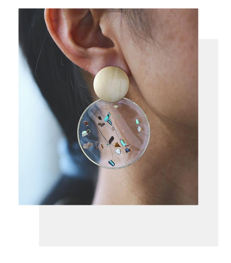 Resin Geometric Drop Earrings-ChicBohoStyle