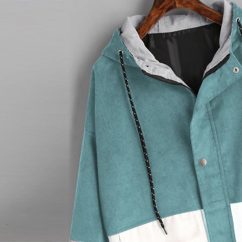 Retro Corduroy Patchwork Oversize Zipper Jackets