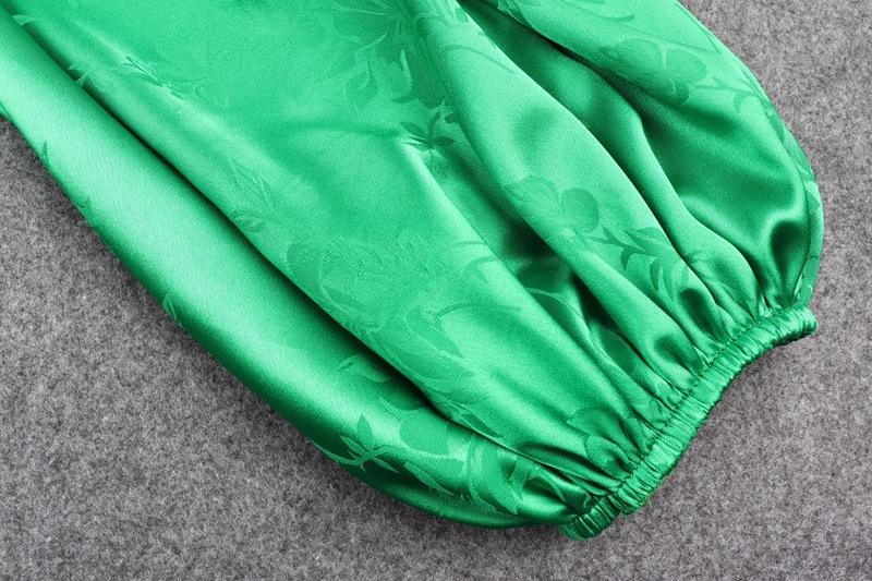 Sexy Lantern Sleeve Green Mini Dress-ChicBohoStyle