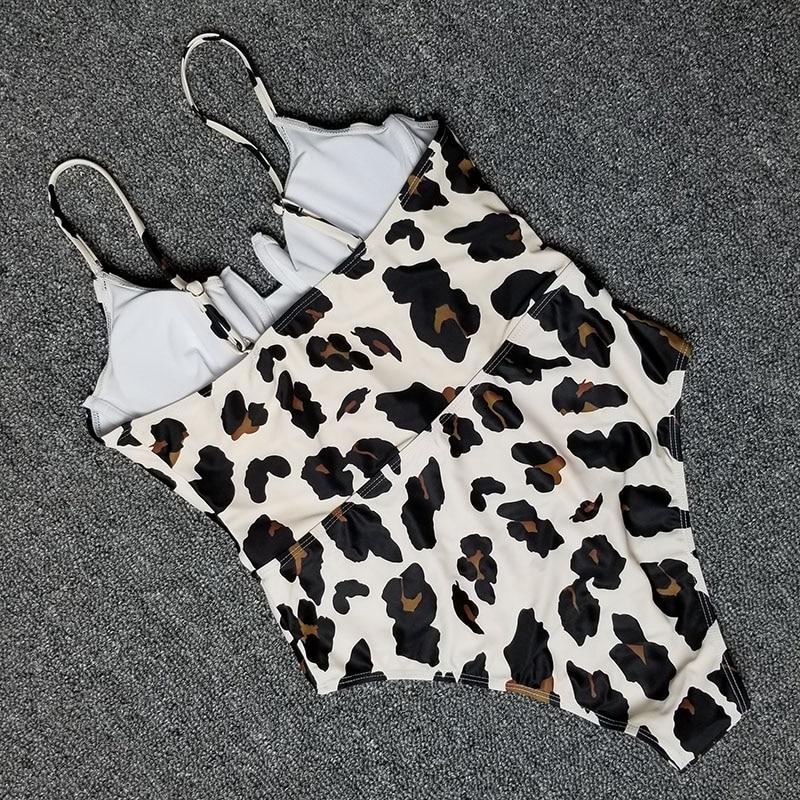 Sexy Leopard Push Up One Piece Swimsuit-ChicBohoStyle