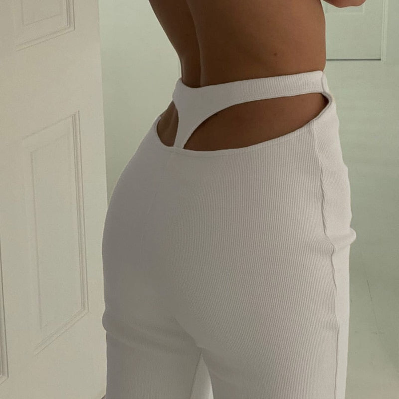 Soft Girl Back Triangle White Pants
