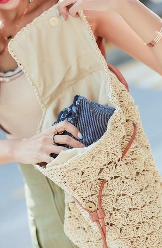 Straw Crochet Backpack-ChicBohoStyle