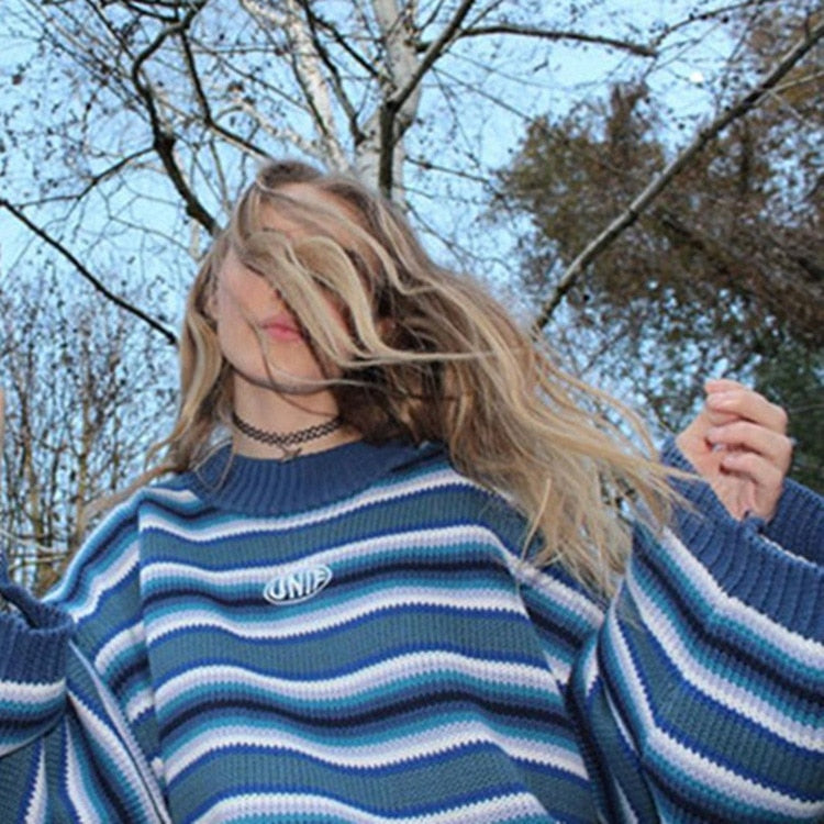 Striped Vintage Aesthetic Pullover