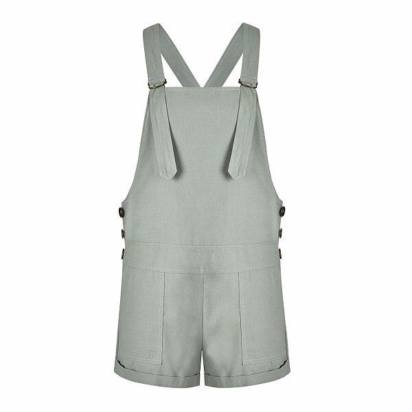 Summer Casual Cotton Solid Short Overalls-ChicBohoStyle