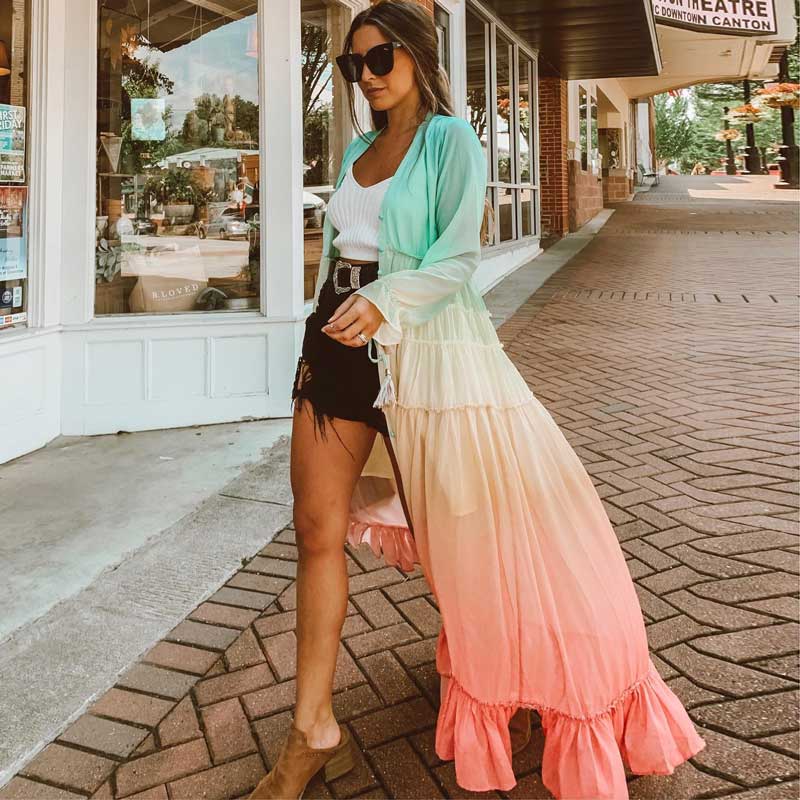 Summer Rainbow High Low Maxi Dress - ChicBohoStyle – Chic Boho Style