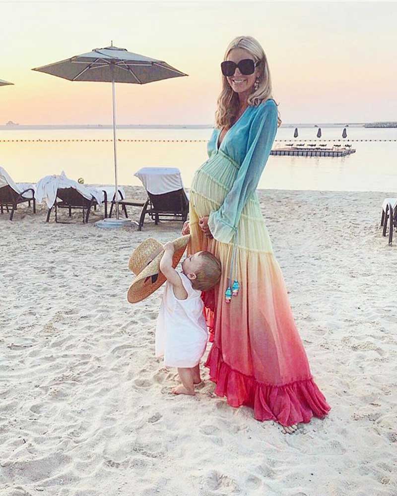 Rainbow boho hot sale dress