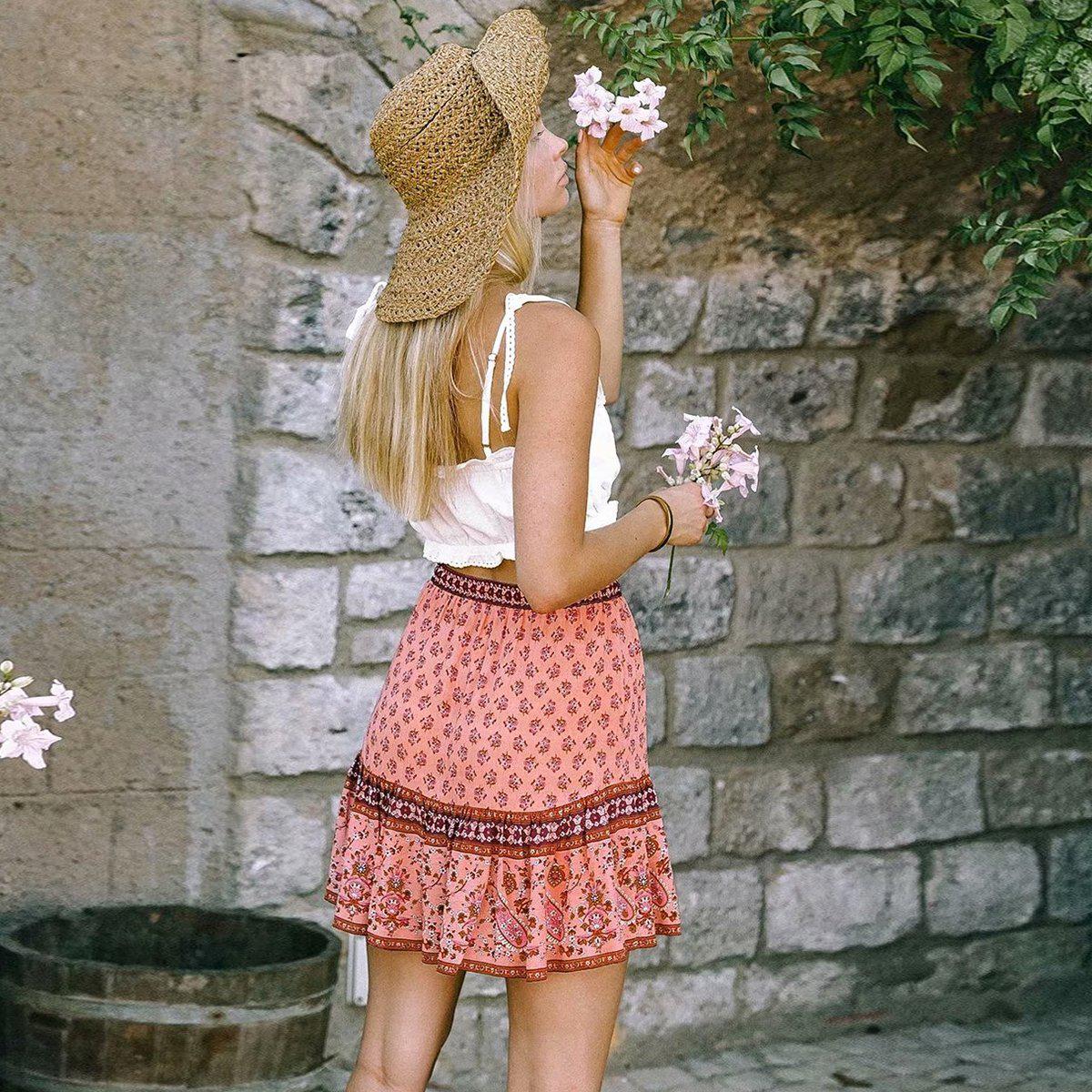 Summer Vibes Elastic Tassel Mini Skirt-ChicBohoStyle