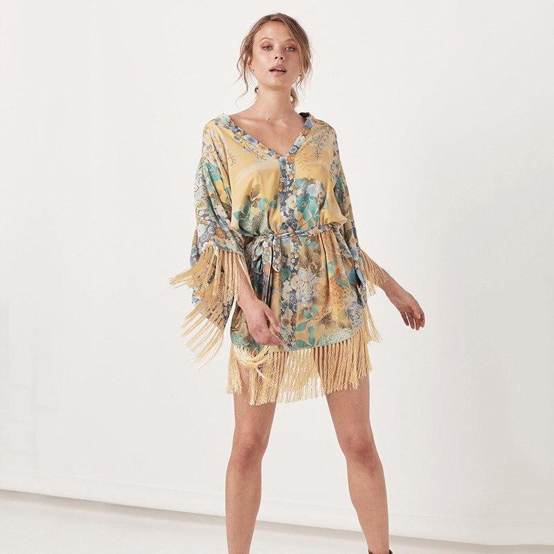 Tassel Cover Up Dress-ChicBohoStyle
