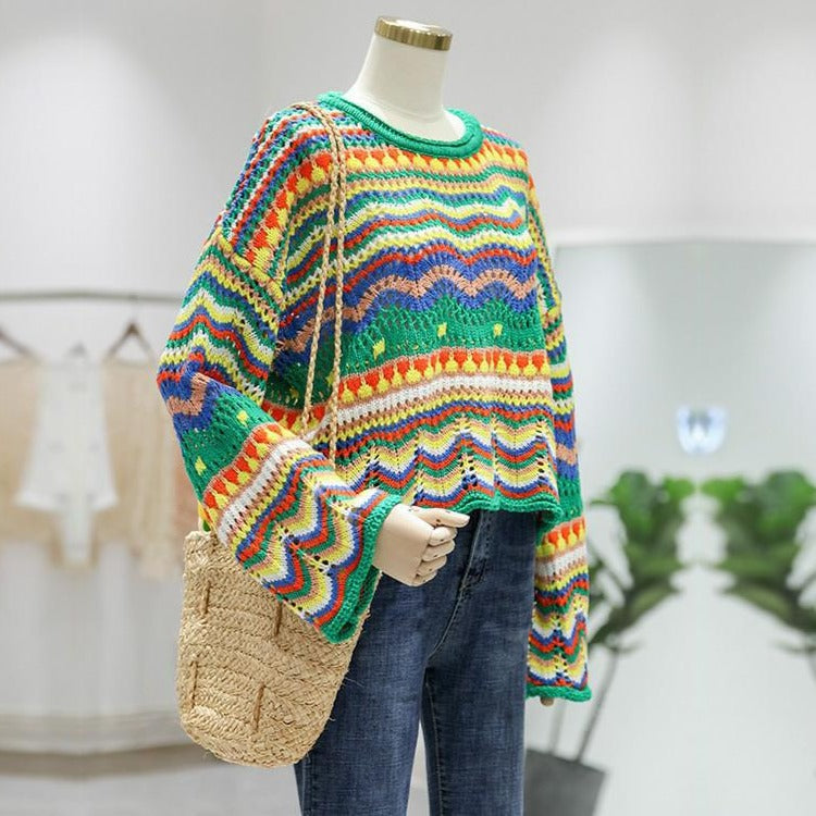 Zara multicolored crochet clearance sweater