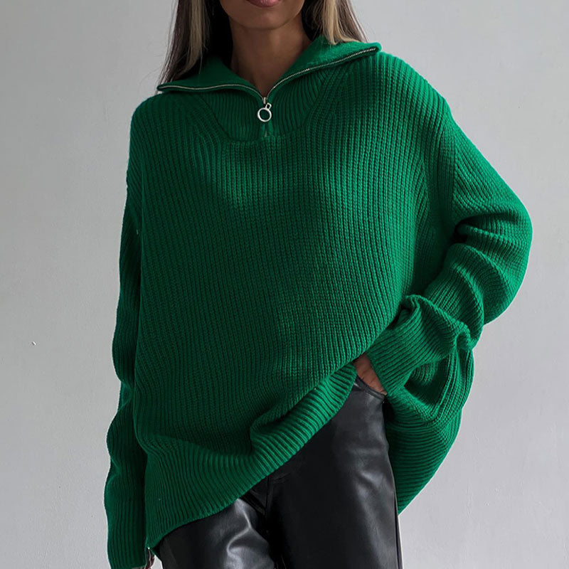 Turtleneck Half Zip Sweater