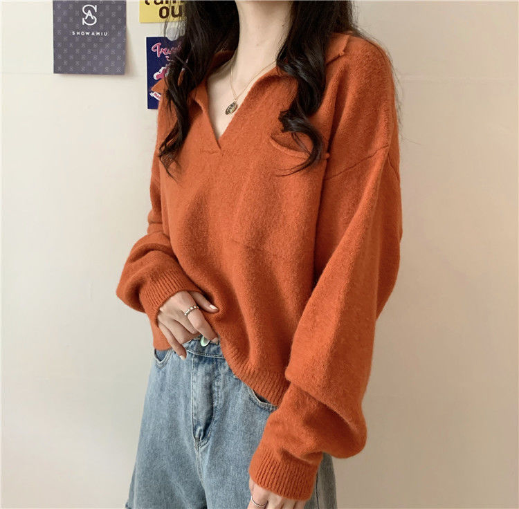 Vintage Aesthetic Polo Neck Sweater