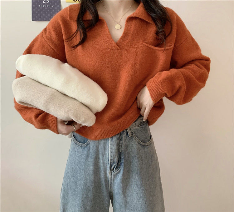 Vintage Aesthetic Polo Neck Sweater