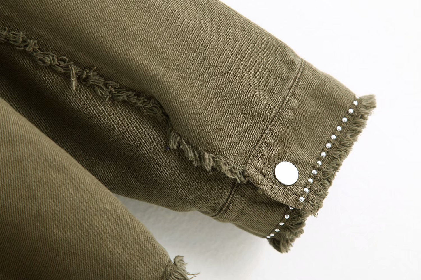 Vintage Stylish Fringe Beaded Loose Denim Jacket