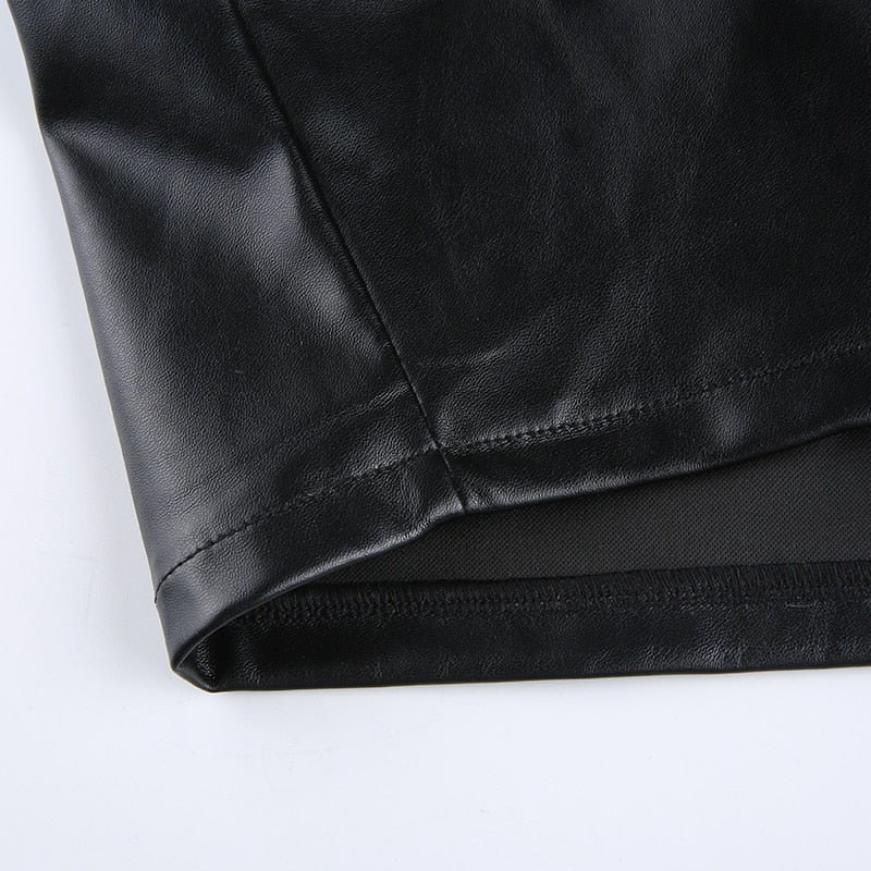 VSCO Girl Black Cropped Leather Jacket