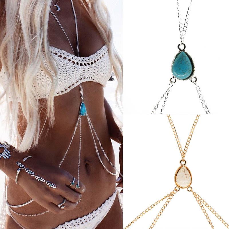 Water Drop Stone Belly Chain Body Jewelry - ChicBohoStyle – Chic