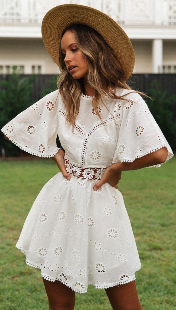 Hippie Soul White Lace Dress – Chic Boho Style