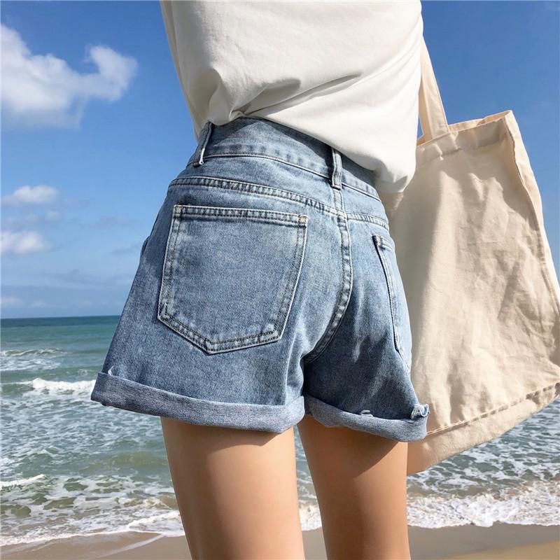 Wide leg denim shorts sale