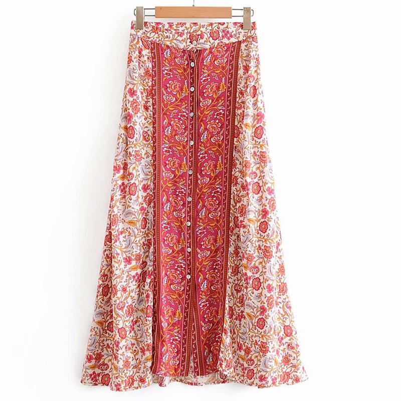 Wild Flowers Gypsy Long Skirt-ChicBohoStyle